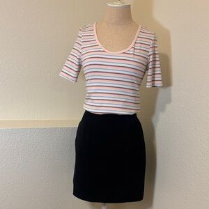 Wilson’s Leather Suede Black Fitted Mini Skirt Fully Lined 90s Vibes